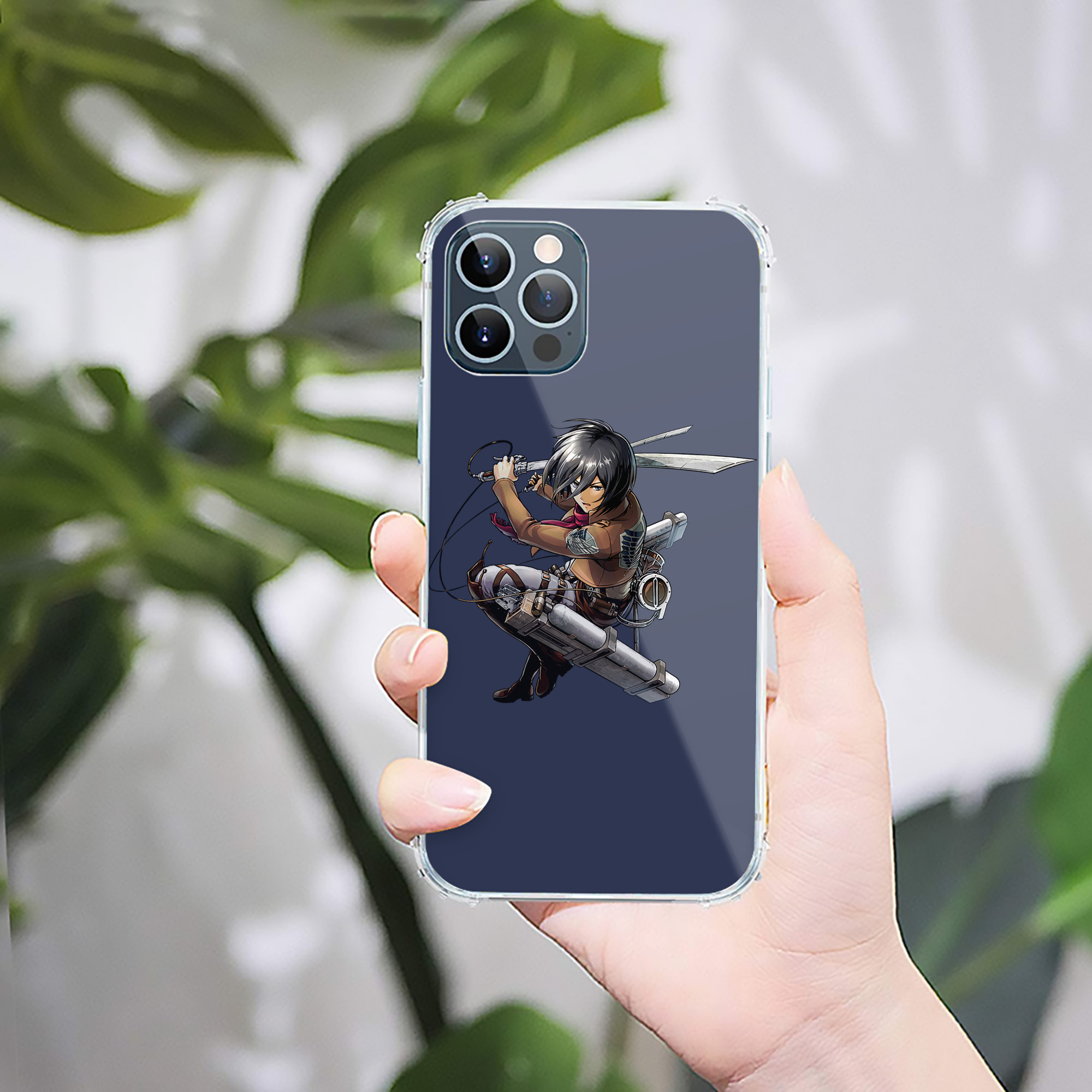 （画像用） 進撃の巨人 ミカサ·アッカーマン Attack on Titan Mikasa Ackerman 【iPhone 12シリーズ対応】透明スマホケース（クリアソフトケース）